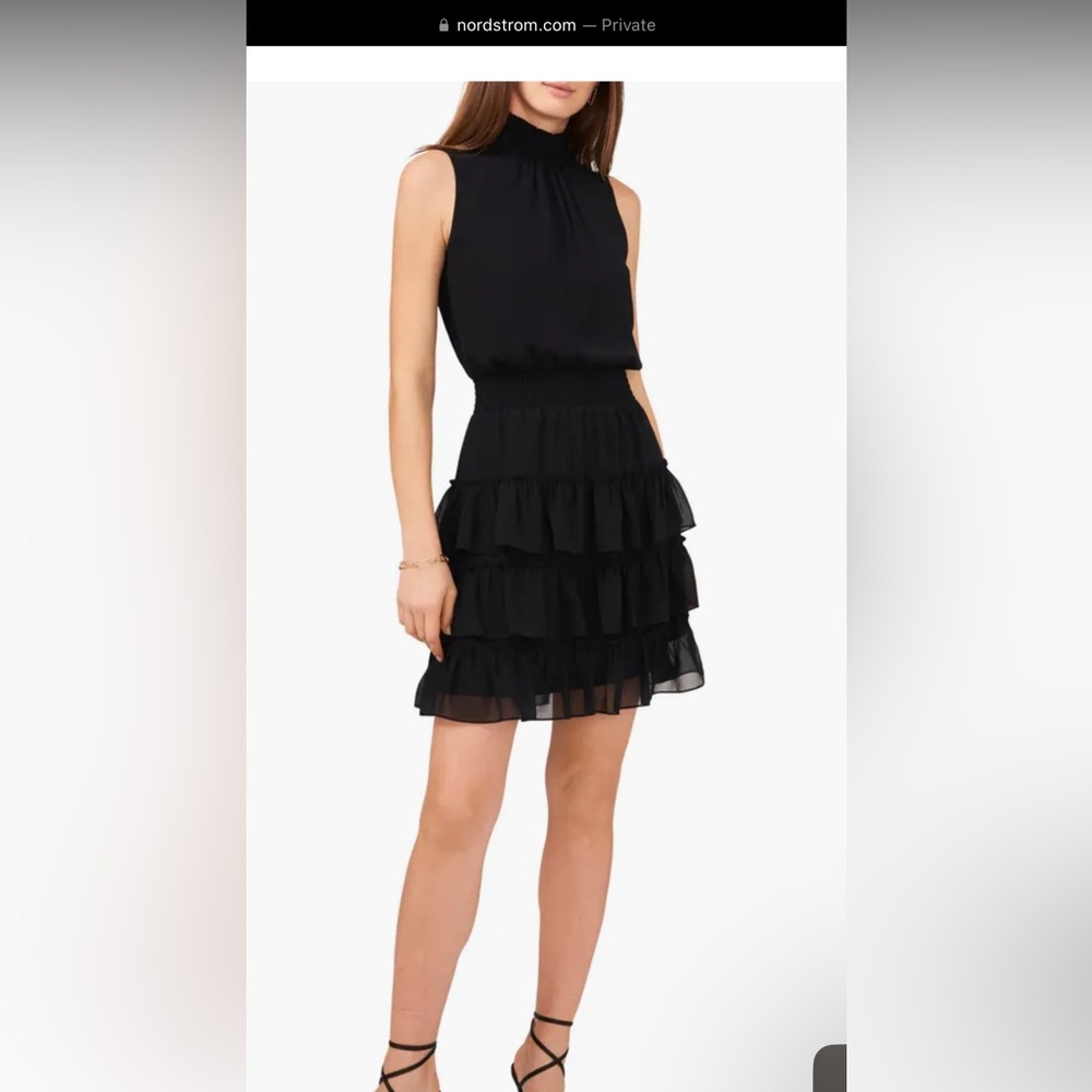 1. STATE size XL ‘ Smock neck sleeveless fit and flare dress ‘